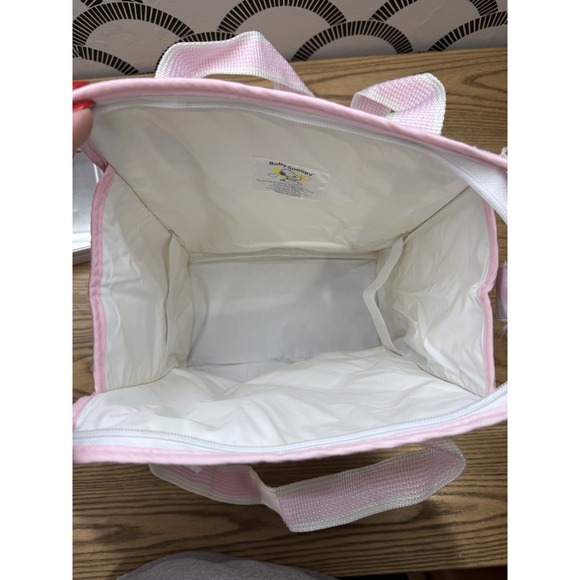 Vtg Peanuts Baby Snoopy Light Pink White Diaper Bottle Bag Vinyl Clean 11"x9" - Picture 3 of 9